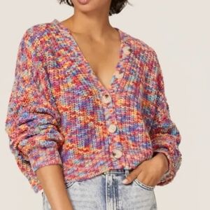 Line And Dot Bonnie Multicolor Cardigan Sweater Medium